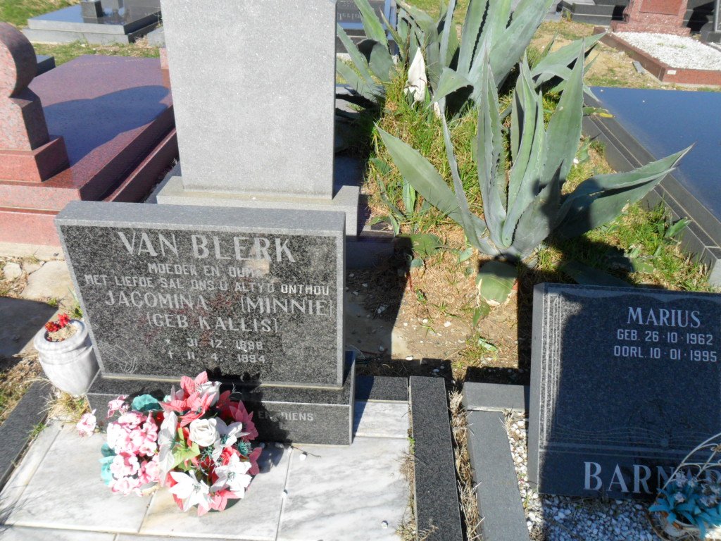 BLERK Jacomina, van nee KALLIS 1898-1994