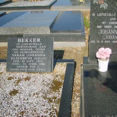 BEKKER Sarah Johanna Elizabeth 1915-1996
