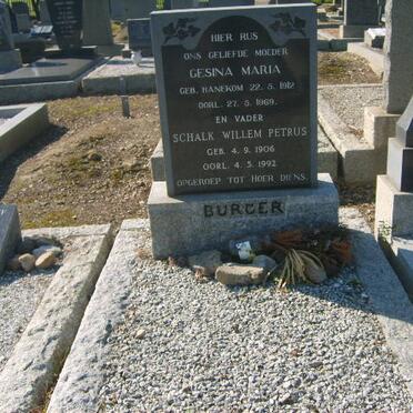BURGER Schalk Willem Petrus 1906-1992 &amp; Gesina Maria HANEKOM 1912-1969