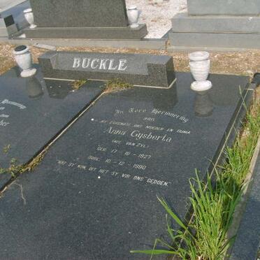 BUCKLE Anna Gysberta nee VAN ZYL 1927-1990
