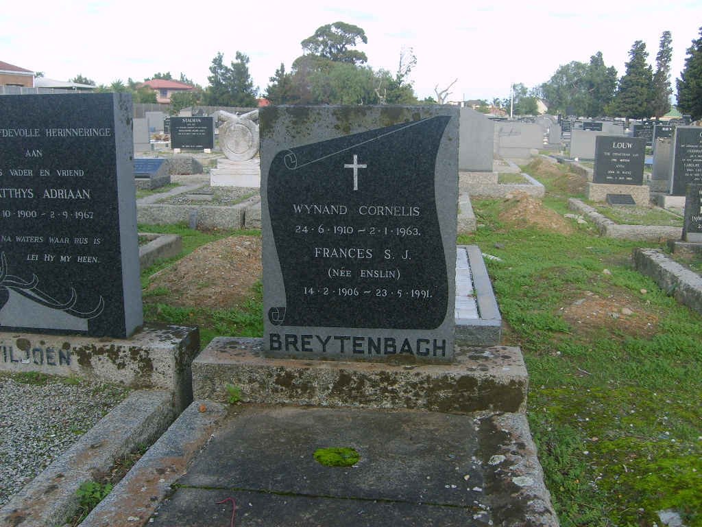 BREYTENBACH Wynand Cornelis 1910-1963 &amp; Frances S.J. ENSLIN 1906-1991