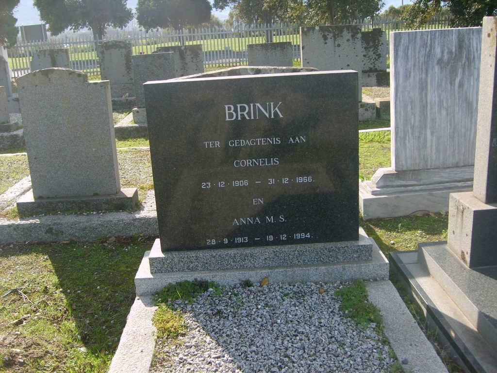 BRINK Cornelis 1906-1966 &amp; Anna M.S. 1913-1994