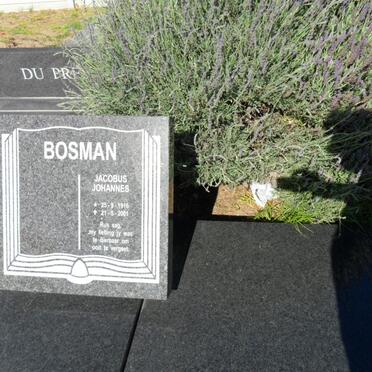 BOSMAN Jacobus Johannes 1916-2001