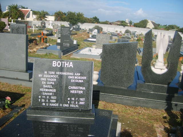 BOTHA Sarel Hermanus 1923-1999 & Christina Hester 1927-2007