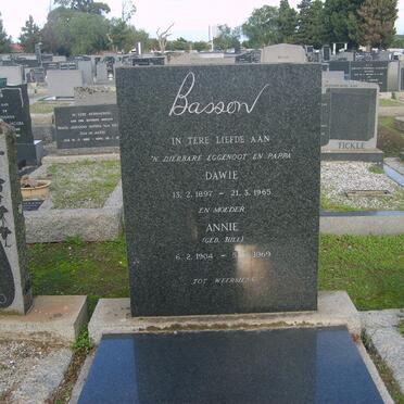 BASSON Dawie 1897-1965 &amp; Annie HILL 1904-1969