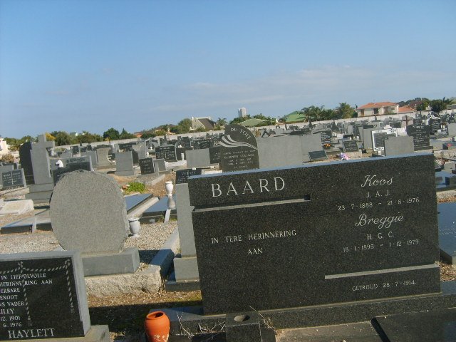 BAARD J.A.J 1888-1976 &amp; H.G.C. 1895-1979