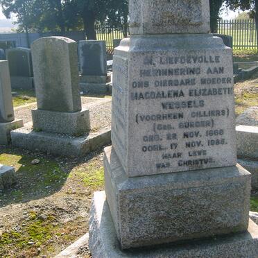 WESSELS Magdalena Elizabeth, formerly CILLIERS nee BURGER 1888-1865
