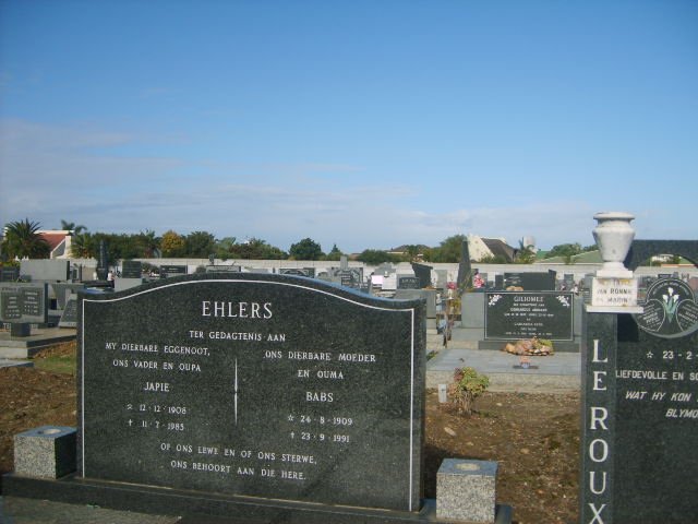 EHLERS Japie 1906-1985 &amp; Babs 1901-1991