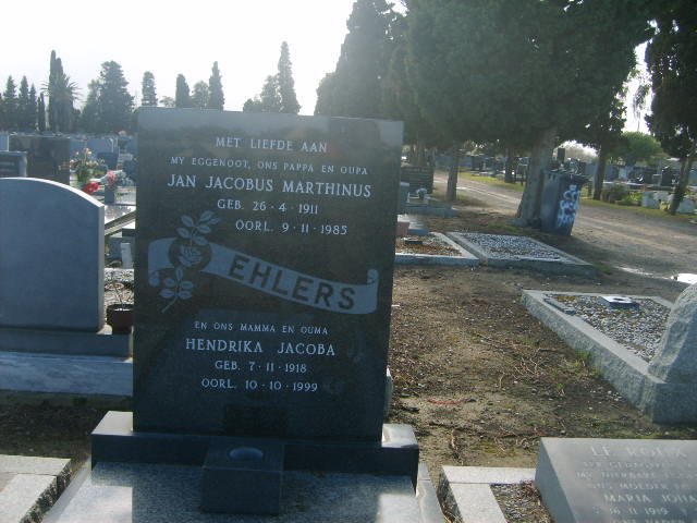 EHLERS Jan Jacobus Marthinus 1911-1985 &amp; Hendrika Jacoba 1918-1999