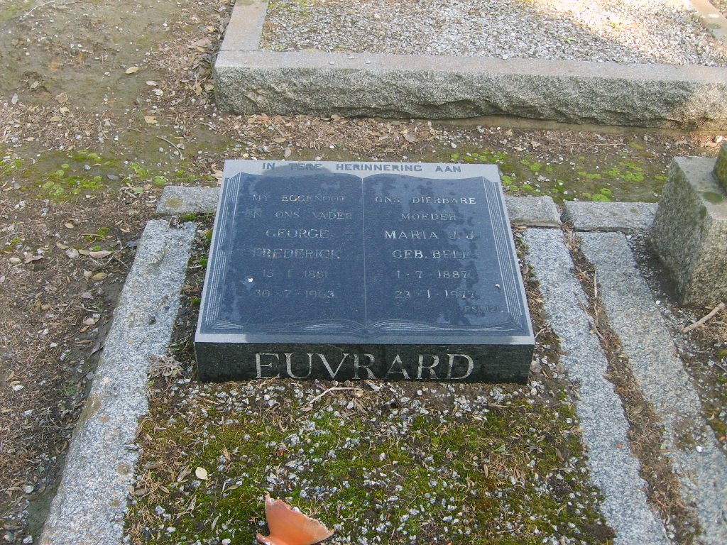 EUVRARD George Frederick 1881-1963 &amp; Maria .J.J. BELL 1887-1977