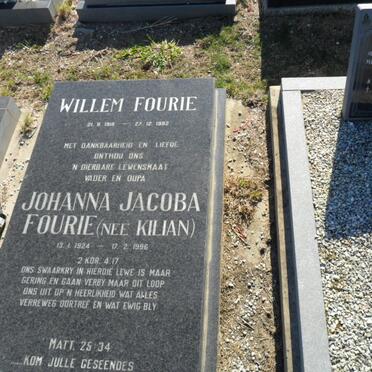 FOURIE Willem 1918-1992 &amp; Johanna Jacoba KILIAN 1924-1996