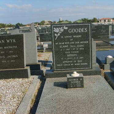 GOODES Sidney 1911-2001 &amp; Elaine ALLEN 1917-1974 :: GOODES George H. 1946-1983