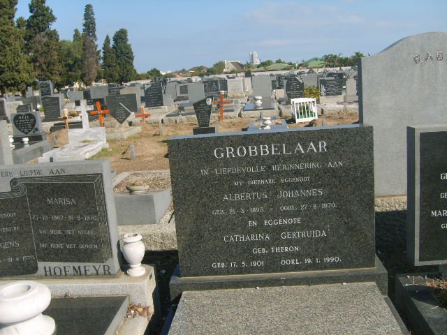 GROBBELAAR Albertus Johannes 1895-1970 &amp; Catharina Gertrtruida  THERON  1901-1990