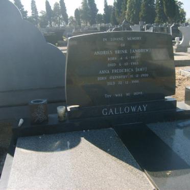 GALLOWAY Andries Brink 1897-1983 &amp; Anna Frederica O'KENNEDY 1900-1990