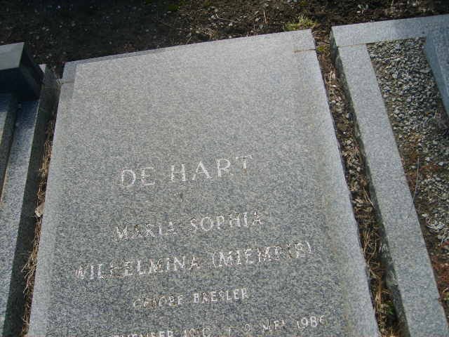 HART Marla Sophia Wilhelmina, de nee BRESLER -198?