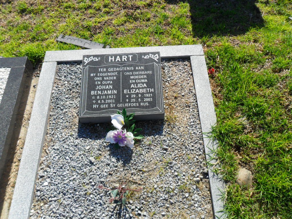 HART Johan Benjamin 1921-2001 &amp; Alida Elizabeth 1921-2003