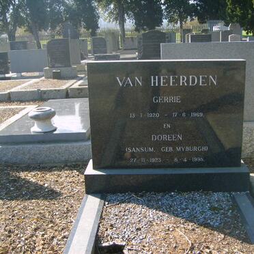 HEERDEN Gerrie, van 1920-1969 &amp; Doreen previously SANSUM nee MYBURGH 1923-1995