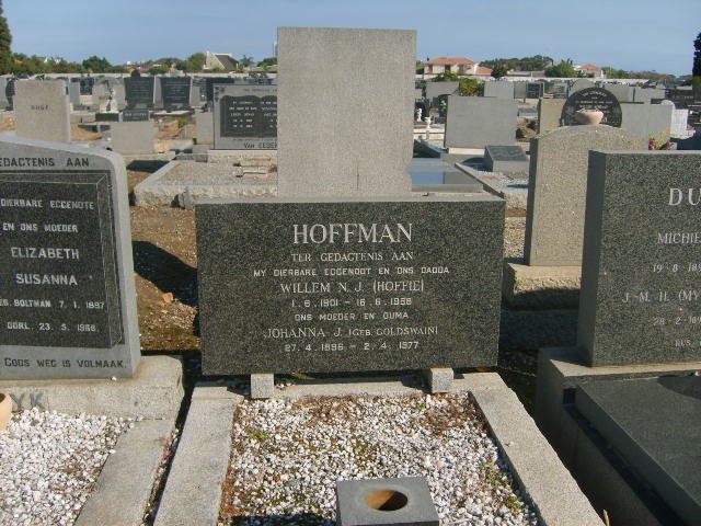 HOFFMAN Willem N.L. 1901-1969 &amp; Johanna J. GOLDSWAIN  1896-1977