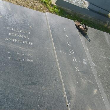 JACOBS Jan Nicholaas 1917-1999 &amp; Elizabeth Johanne Antoinette 1920-1999