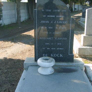 KOCK Johan J.J., de 1904-1970 &amp; Margaret CABANO -1978