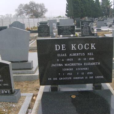 KOCK Elias Albertus Nel, de 1903-1981 &amp; Jacoba Magrietha Elizabeth LOCHNER 1912-1999