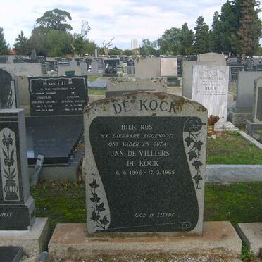 KOCK Jan de Villiers, de 1896-1965