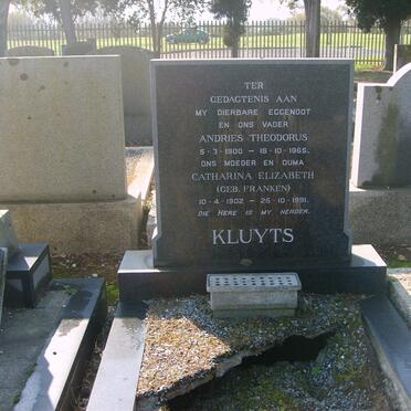 KLUYTS Andries Theodorus 1900-1965 &amp; Catharina Elizabeth FRANKEN 1902-1991