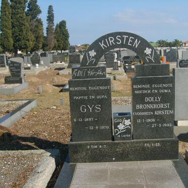 KIRSTEN Gys 1897-1970 &amp; Dolly BRONKHORST previously KIRSTEN 1906-1992