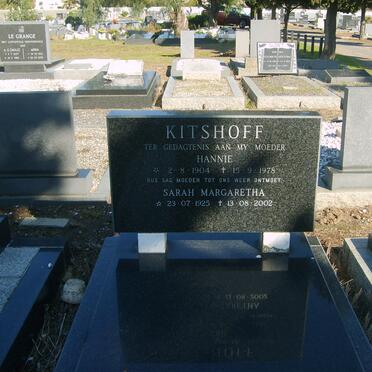 KITSHOFF Hannie 1904-1978 :: KITSHOFF Sarah Margaretha 1925-2002