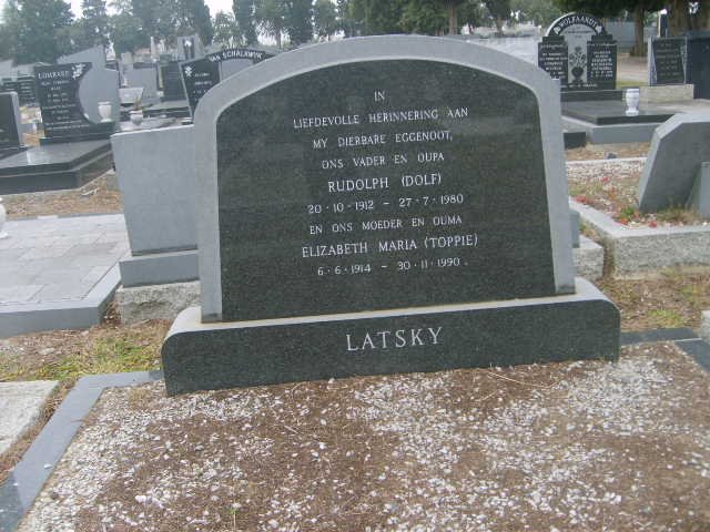 LATSKY Rudolph 1912-1980 &amp; Elizabeth Maria 1914-1990