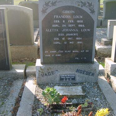 LOUW Gideon Francois 1905-1965 &amp; Aletta Johanna JOUBERT 1908-1981 :: LOUW Gideon Joubert 1944-1999