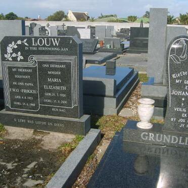 LOUW F.W.G. 1921-1988 &amp; Maria Elizabeth 1920-2000