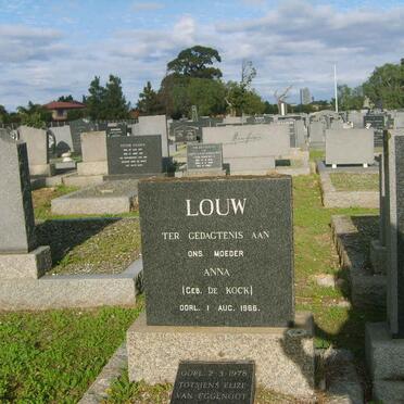 LOUW Anna nee DE KOCK -1966 :: ? Elize -1978