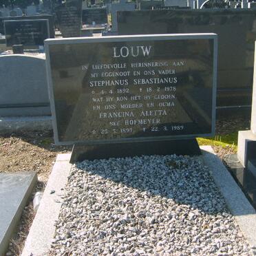 LOUW Stephanus Sebastianus 1892-1978 &amp; Francina Aletta HOFMEYER 1897-1989