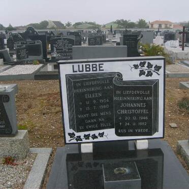 LUBBE Johannes Christoffel 1946-1982 &amp; Eileen 1954-1980