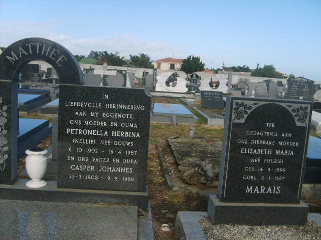 MATTHEE Casper Johannes 1908-1989 &amp; Petronella Herbina GOUWS 1902-1987
