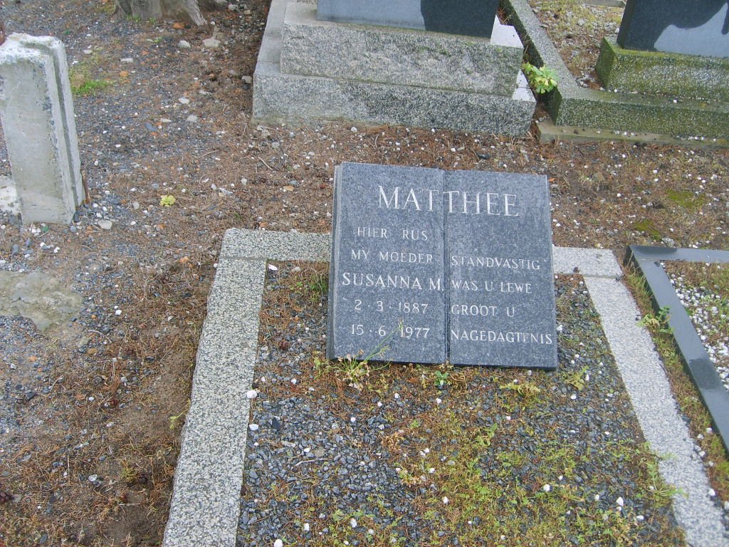 MATTHEE Susanna M. 1887-1977