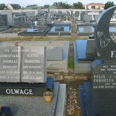 OLWAGE Christiaan Andreas Diedlief 1930-1987 &amp; Aletta Francina ROSSOUW 1916-2004