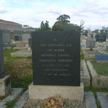 PARKINSON Hendrika Susanna Magdalena 1903-1963