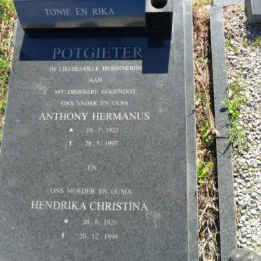 POTGIETER Anthony Hermanus 1922-1997 &amp; Hendrika Christina 1926-1999
