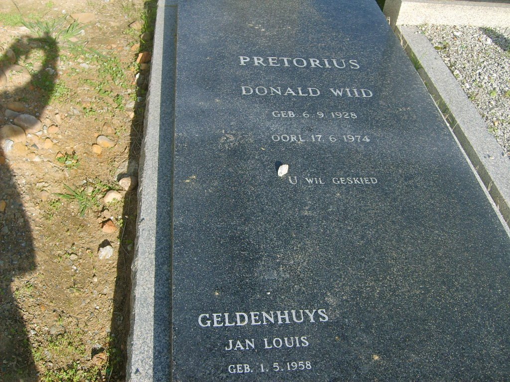 PRETORIUS Donald Wiid 1928-1974 :: GELDENHUYS Jan Jouis 1958 -