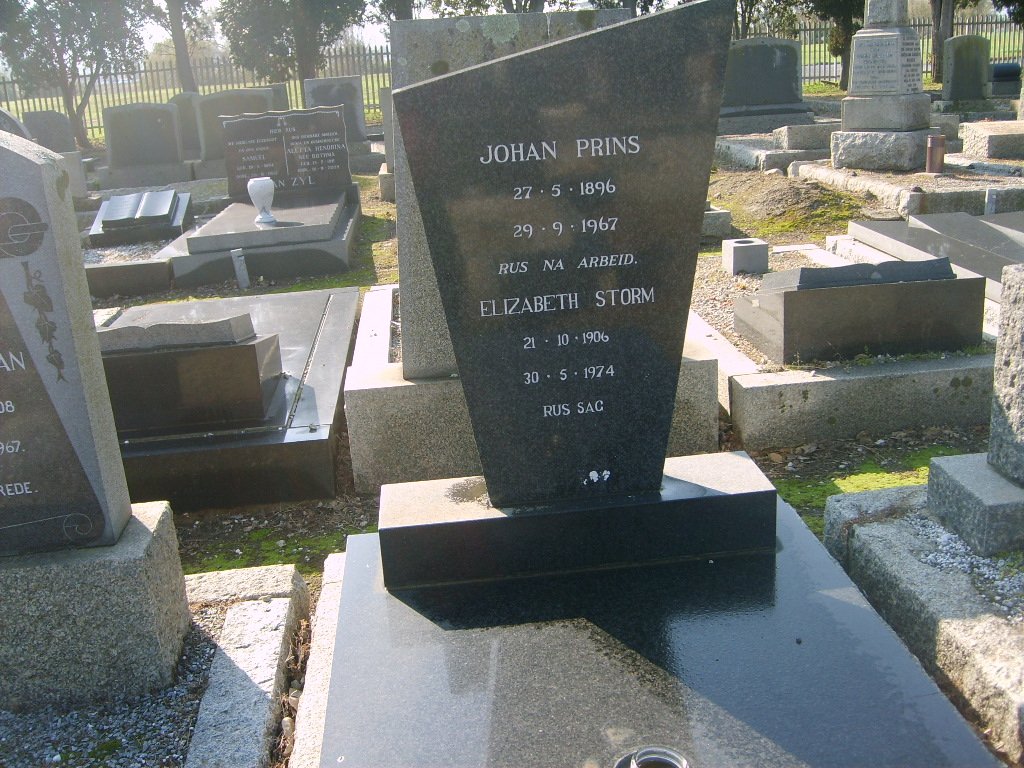 PRINS Johan 1896-1967 & Elizabeth STORM 1906-1974