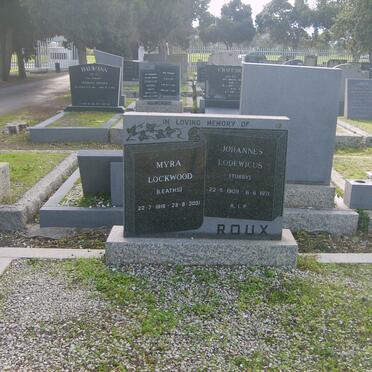 ROUX Johannes Lodewicus 1909-1971 &amp; Myra LOCKWOOD 1916-2001