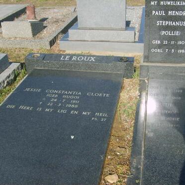 ROUX Jessie Constantia Cloete, le nee HUGO 1911-1988