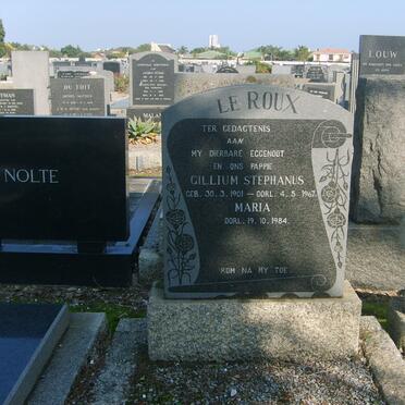 ROUX Gillium Stephanus, le 1901-1967 &amp; Maria -1984
