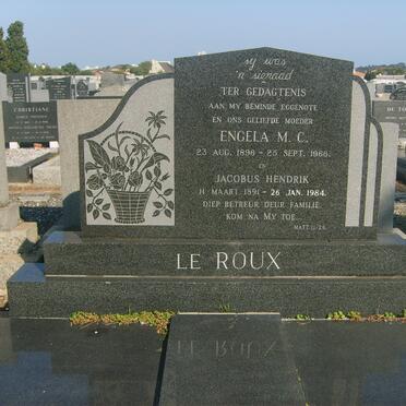 ROUX  Jacobus Hendrik, le 1891-1984 &amp; Engela M.C. 1896-1966