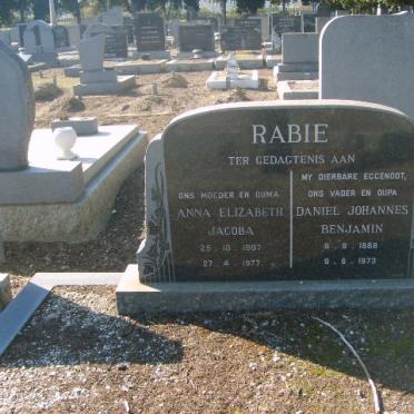 RABIE Daniel Johannes Benjamin 1888-1973 &amp; Anna Elizabeth Jacoba 1887-1997