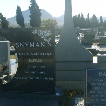 SNYMAN Maria Magdalena 1910-1989
