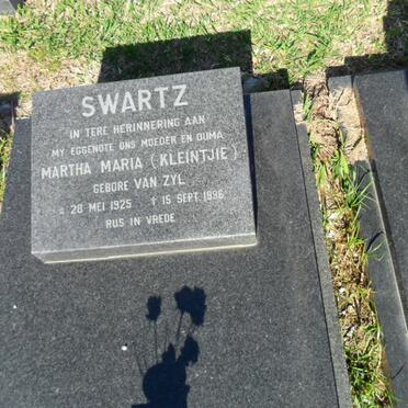 SWARTZ Martha Maria nee VAN ZYL 1925-1996