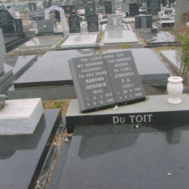 TOIT Barend Hendrik, du 1917-1982 &amp; Johanna P.K. 1916-1991